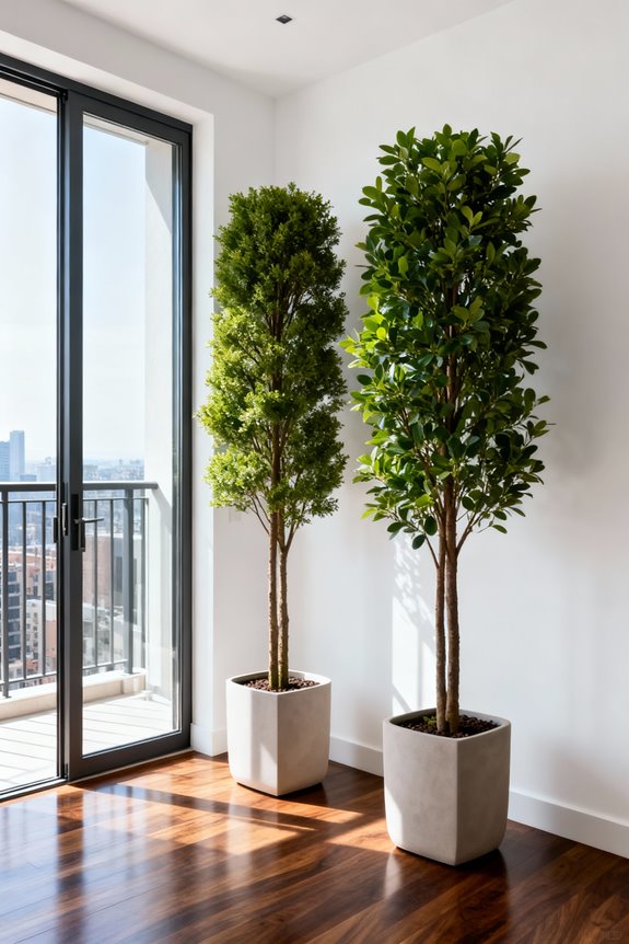balcony privacy potted trees