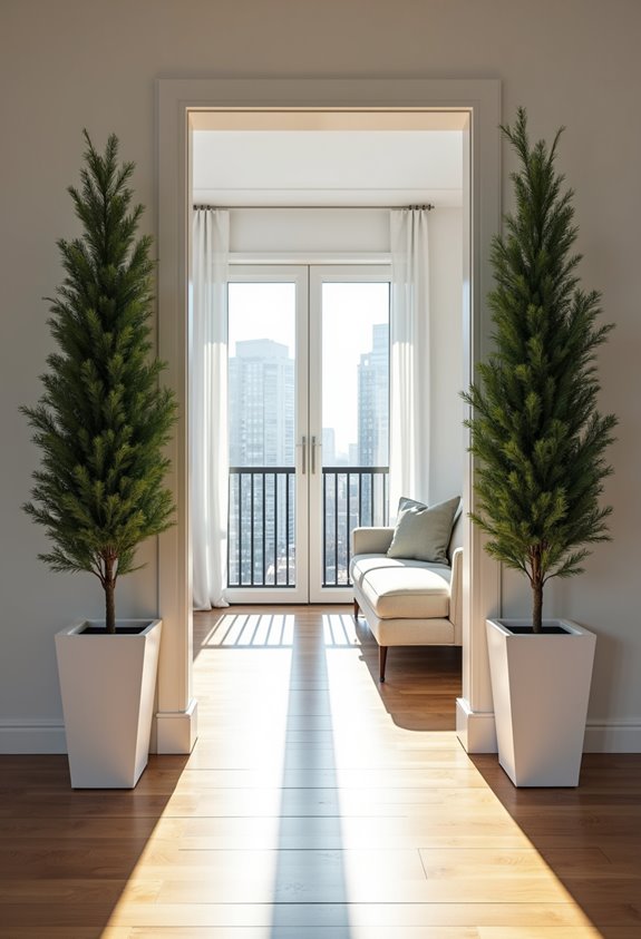 symmetrical slim trees arrangement